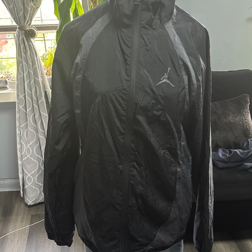 Jordan Black and Gray Men's Windbreaker